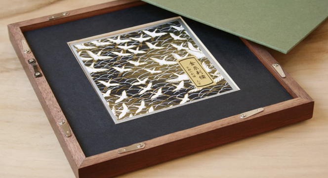 Genuine Pure Gold Embroidered Hanging Scroll “Miyabi”（deposit）